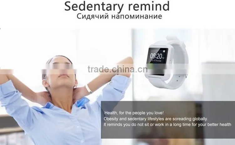 Healthy life 1.44 inch Anti-lost three color u8 smart watch andriod
