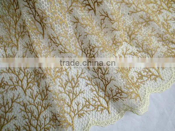 2015 fashion royal bule African french net tulle lace fabric mesh lace