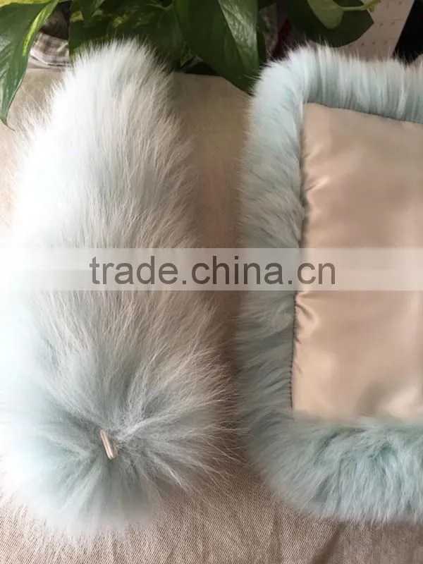 Hot sale Luxury Genuine Fox Fur Block color Fur Shawl