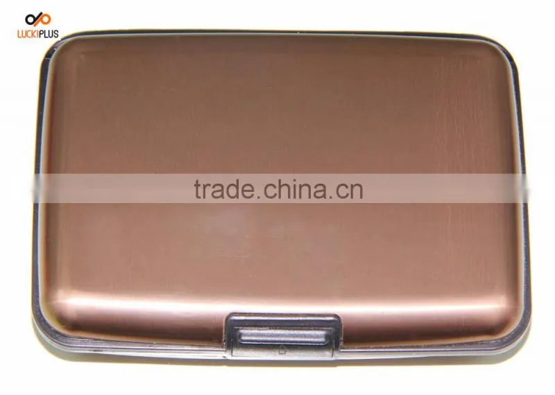 Luckiplus Inventory RFID Blocking Aluminum Credit Card Holder for Men & Women, Cool Slim Metal Busin Golder
