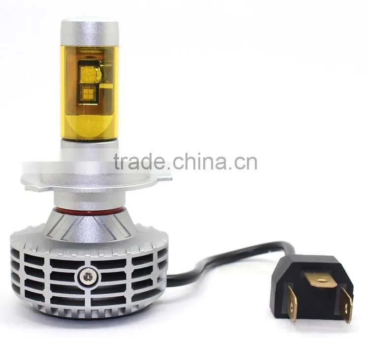 High Performance 3000lm 6th H4 Led Headlight, 6500K/8000K Hi/Low Automobile H4 Led Headlight