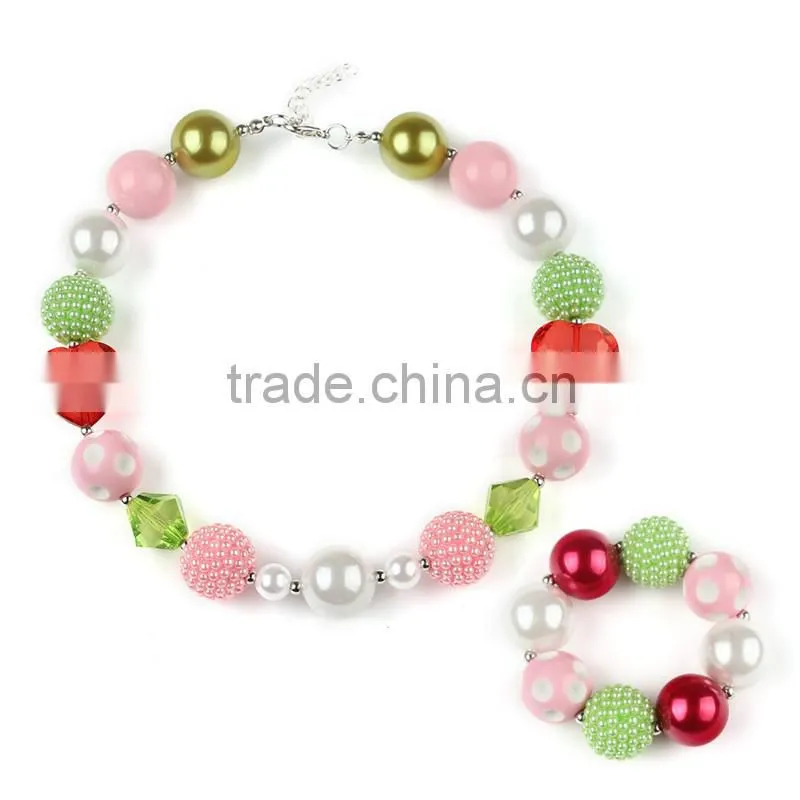 2016 bear pendants latest design beads necklace set