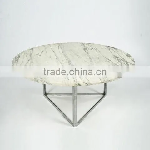 Stone/Marble table top with metal frame