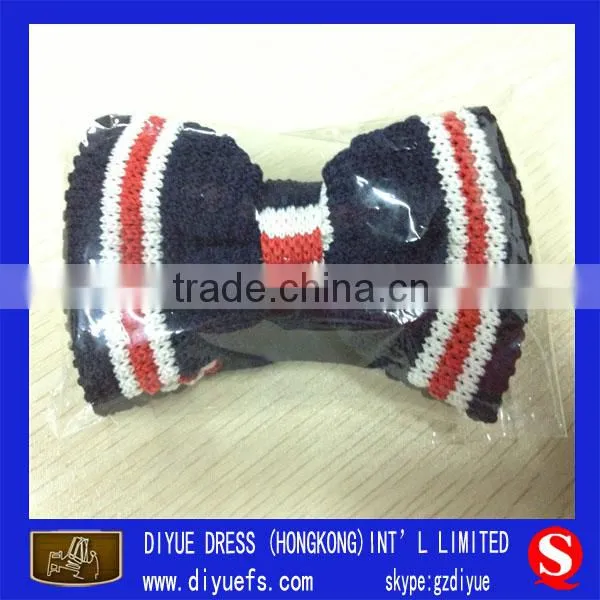 Black And Red Stripe Silk Knitted Bowties