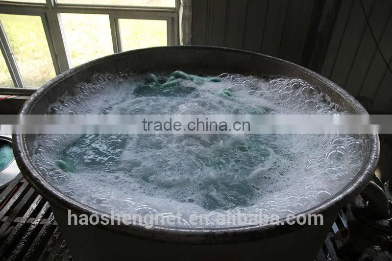 Used nylon green mono fishing nets
