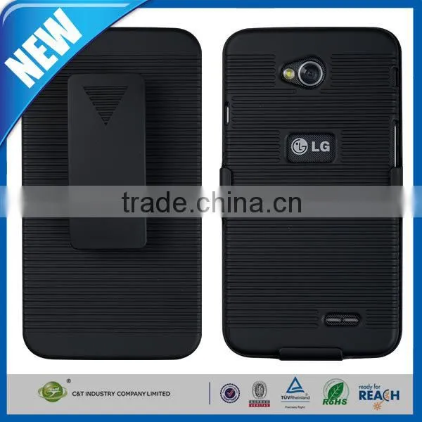 C&T Kickstand Belt Clip Holster Combo Shell Cover for LG Optimus L70 MS323