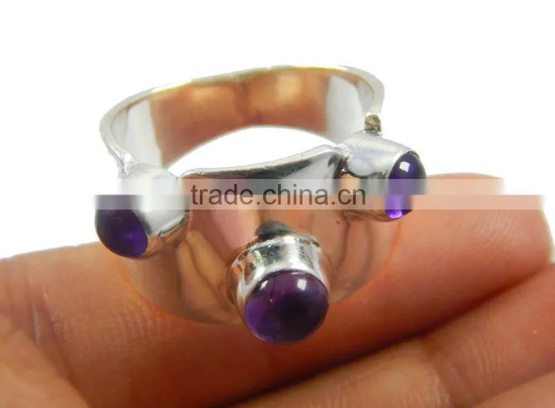 Natural Gorgeous 925 sterling silver amethyst ring JEWELRY EXPORTER