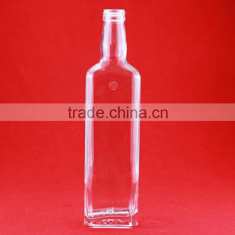 Professional Customized glass printing bottles cork cylinder glass wine bottles 750ml striangle shape bottles