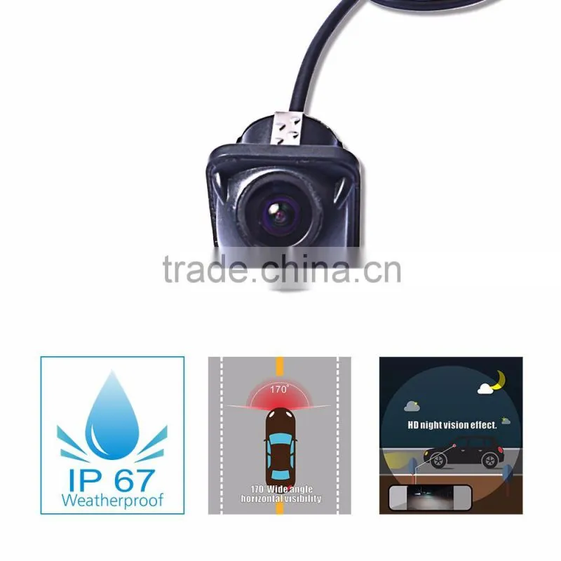 Easy installation reverse camera mirror with 1/4" color CMOS sensor
