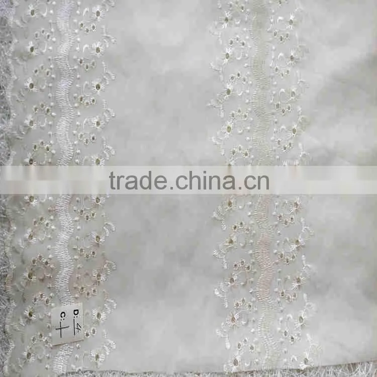 T/C EMBROIDERY FABRIC 42"/43"/embroidery fabric with pearls