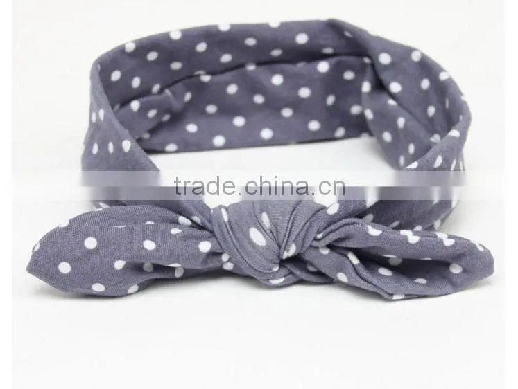 Foreign trade 2016 Tiara children hair rabbit ears with soft dot silk printing baby female baby with milk