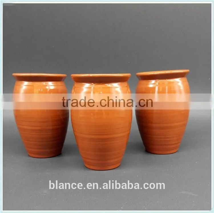 Matt finish outside clay mug custom design tall terracotta cup