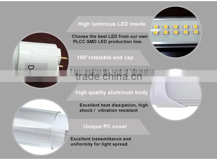 european style 4 feet indoor t8 led tube, read tube8 led light tube, price led tube light t8