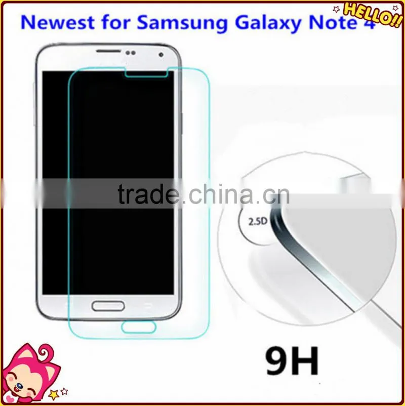 Hot selling tempered screen protectors for samsung galaxy note 4 tempered screen protector