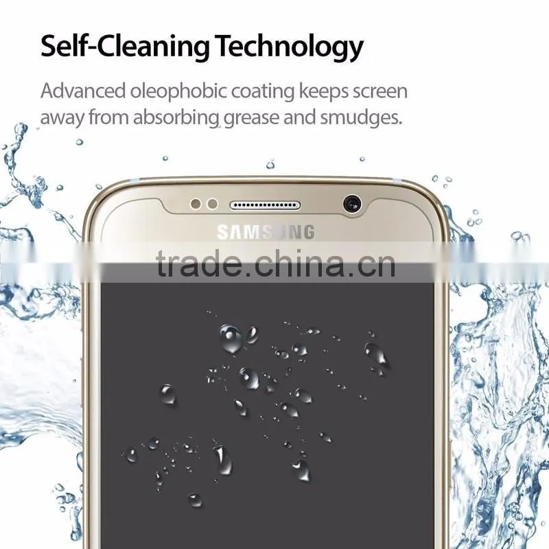 2.5D protective flim for samsung galaxy s6 tempered glass screen protector, 9h curved glass screen protector for s6