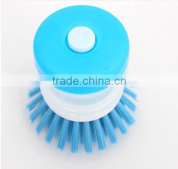 Kitchen Wash Tool Pot Dish Brush with Washing Up Liquid Soap Dispenser / plastic brush pot wash dish brush