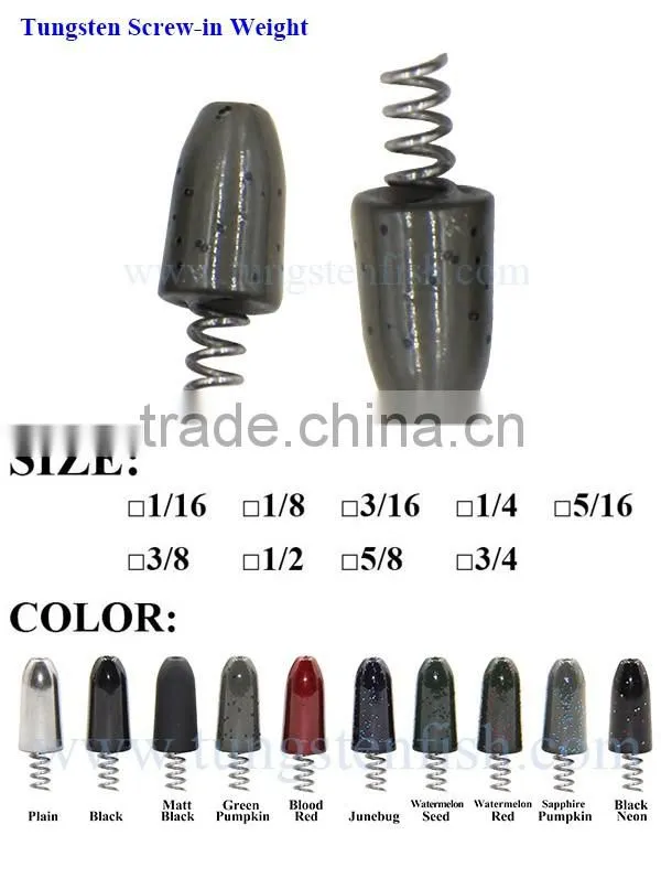 New products Tungsten Fishing Sinkers Tungsten Screw-In Weights