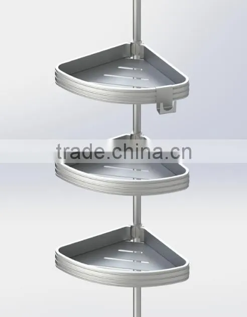 Aluminium tension pole caddy and Aluminium tension shower caddy and bathtub and Shower Tension Corner Caddy