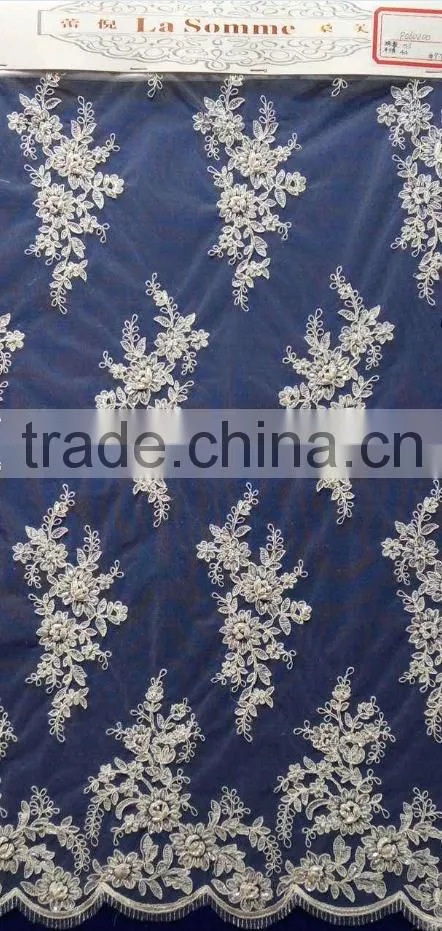 Guangzhou latest design hot selling warehouse lace fabric for garment