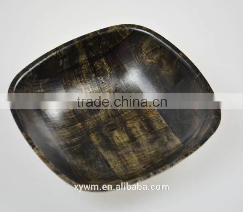 2015 New Style French Creative Black Color Woven Rustic Wooden Bowl Serving Kitchenware Tableware