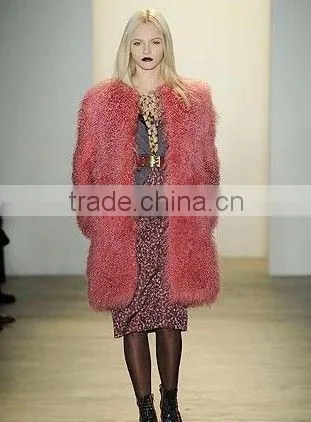 2015 new arrival dyed color lamb fur coat for women LC14