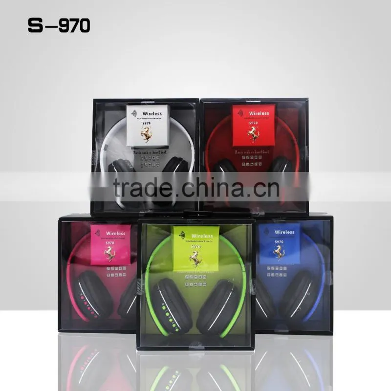 SNHALSAR S970 v4.0 stereo bluetooth headphone with FM and memory card