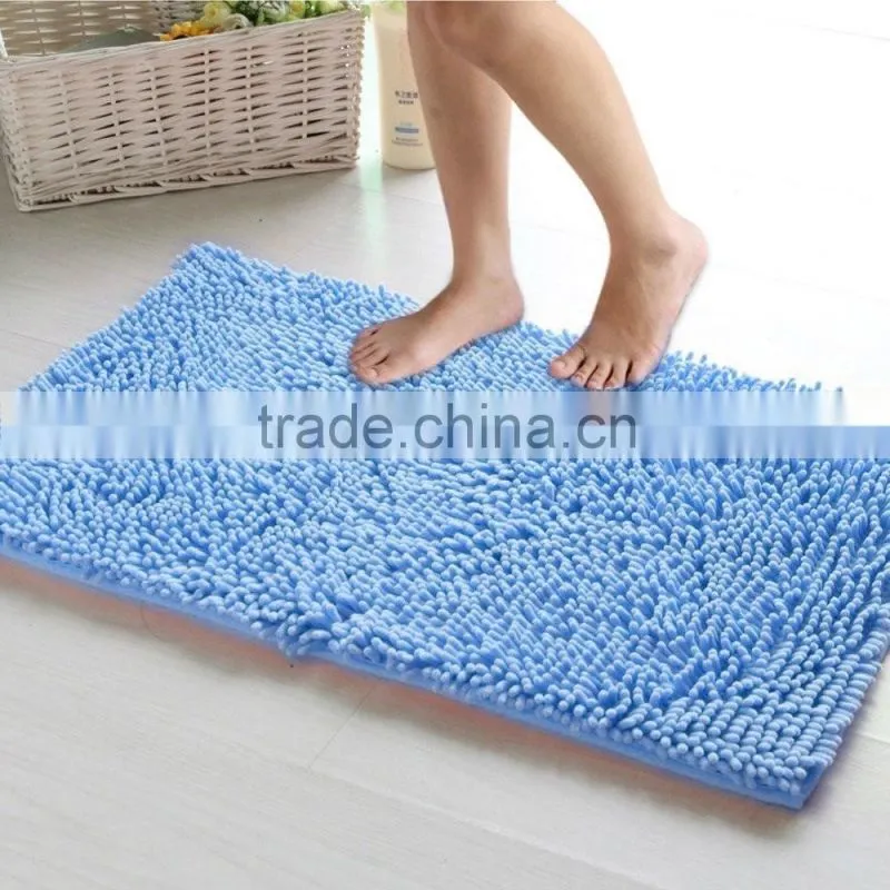 long pile tufted polyester chenille bath rug