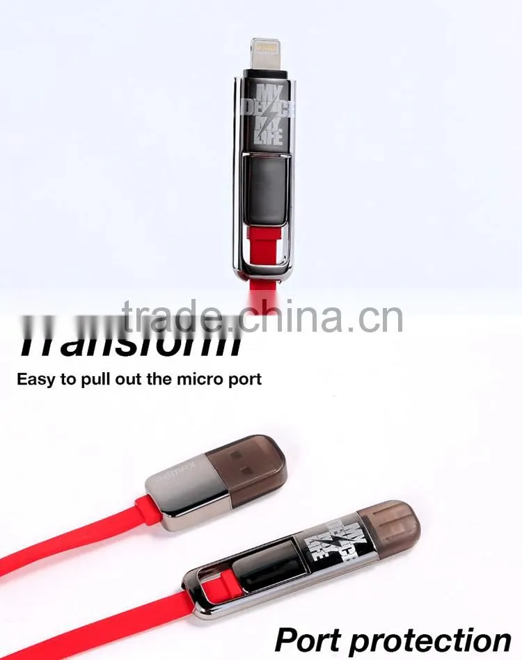 REMAX Transformer Lighting 2 in 1 Micro USB charger Cable