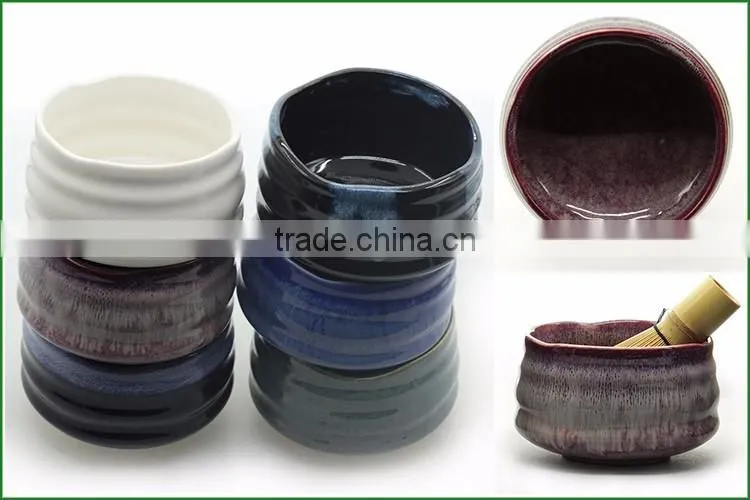Light Red Porcelain Enameled Bowls Used for Holding Matcha Powder