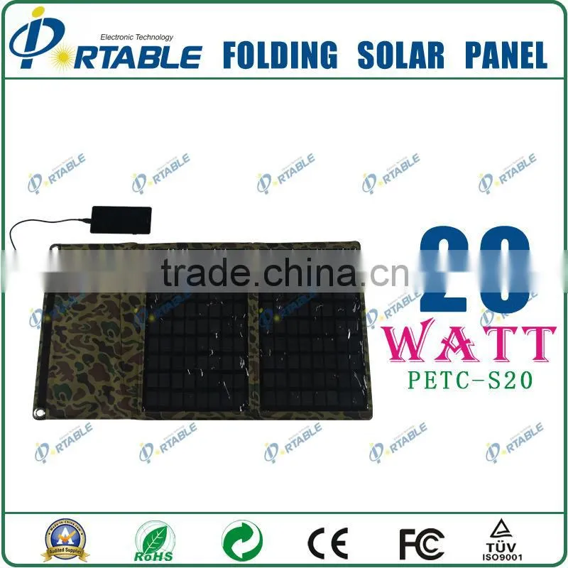 20W 18V / 5V flexible solar charger for mobiles, power bank