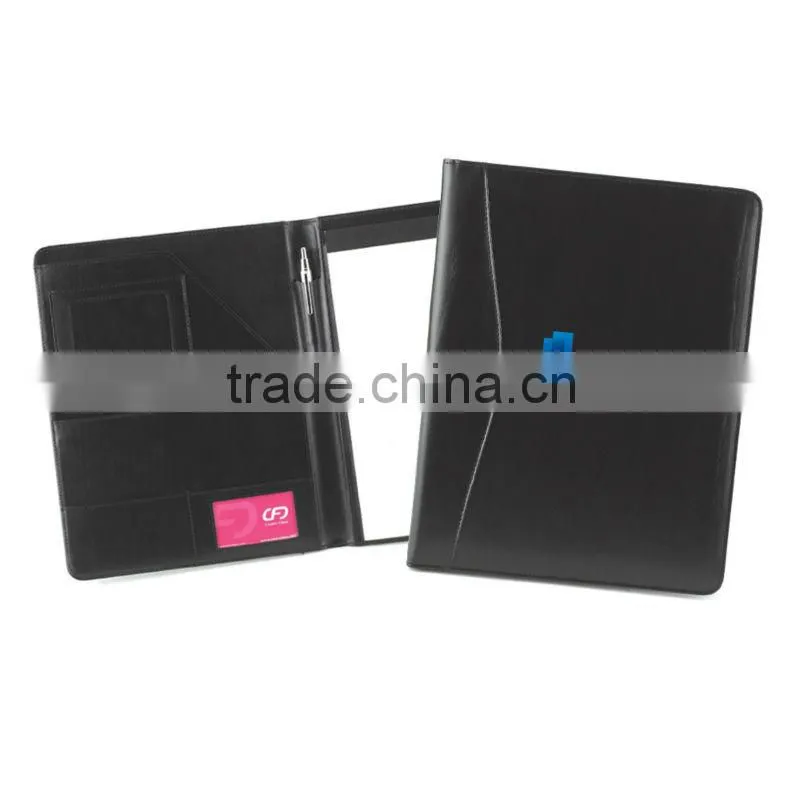 A4 fashion pu fine leather padfolio