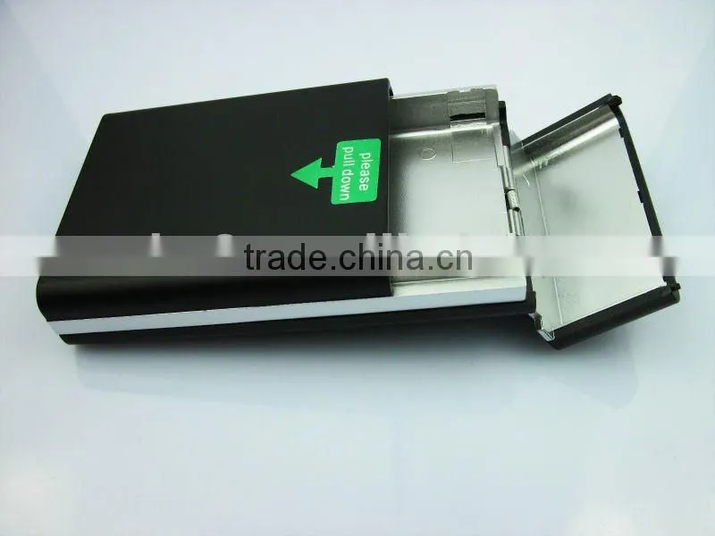 Automatic slider plastic cigarette case upscale cigarette case with metal framework
