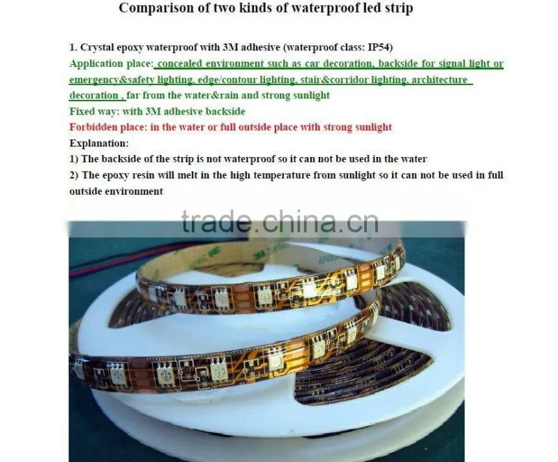 Super brightness warm white RGB 5050 SMD led flexible strip light
