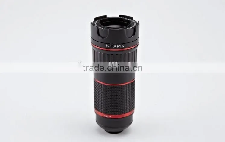 Zoomable 2-in-1 4X/12X Magnifier Camera Lens Telescope With Phone Case And Adjustable Tripod For iPhone5/5S