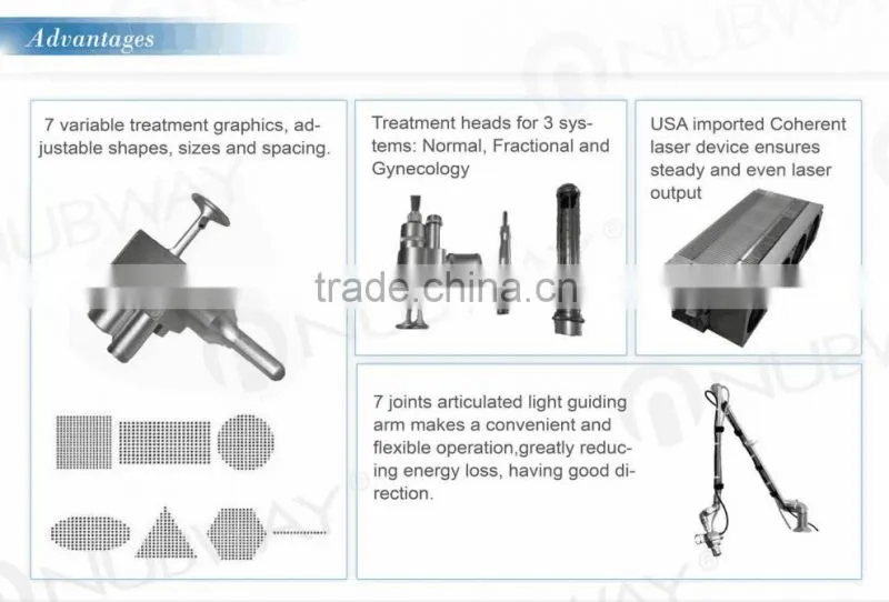 RF tube Fractional CO2 Laser Machine NBW-FII with vaginal handles