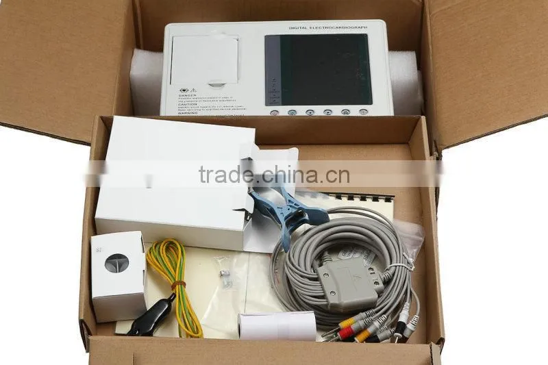 Digital Three Channel 12 lead ECG Machine--CE FDA Approved color Echocardiogram