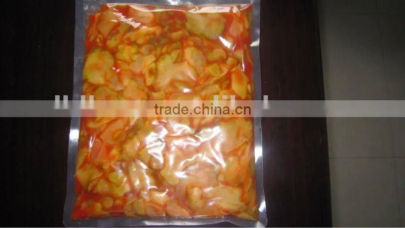 hot salted mustard tuber in platic bags
