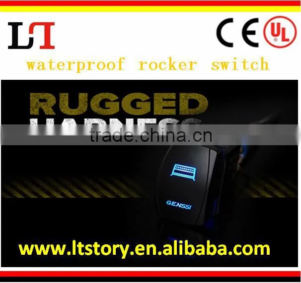 waterproof rocker switch with neon light for car/motorcycle