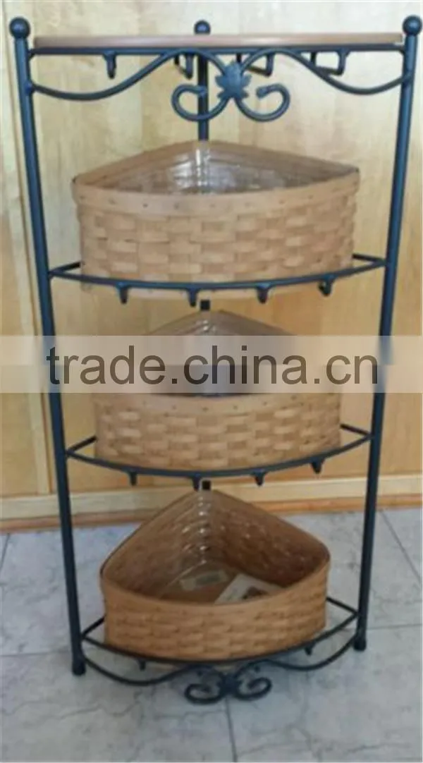 3-tier Rotatable Floor Standing Flower/Fruit/Vegetable Stand Basket