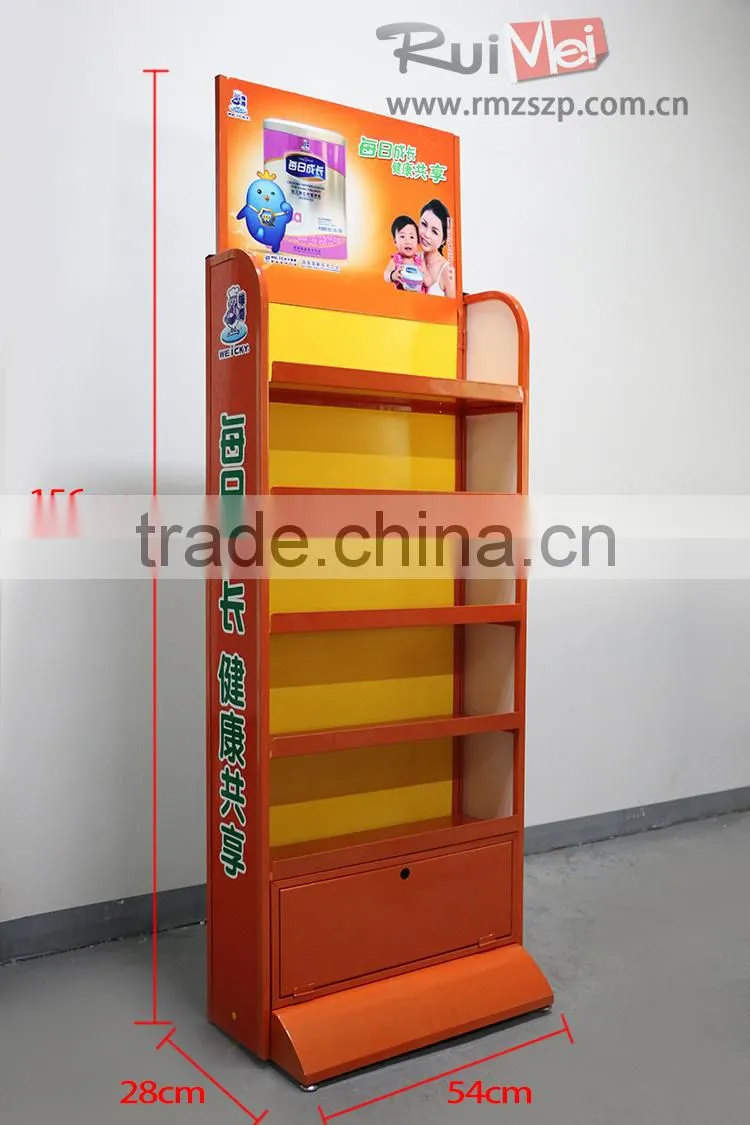 2015 new design colorful retail metal baby products rack