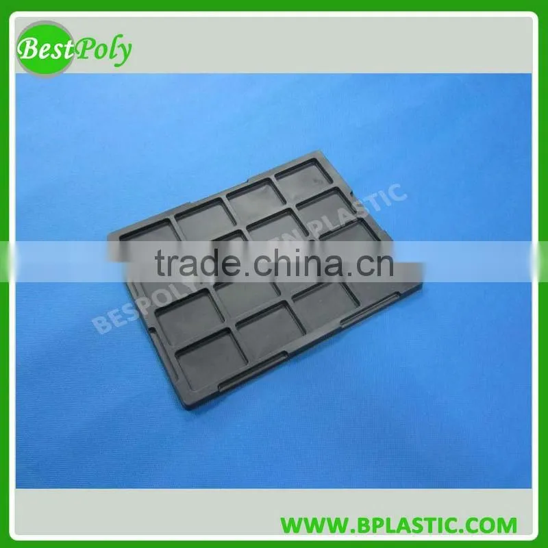 CUSTOMIZE BIG BLACK PLASTIC TRAYS BLACK THERMOFORMED BLISTER TRAYS