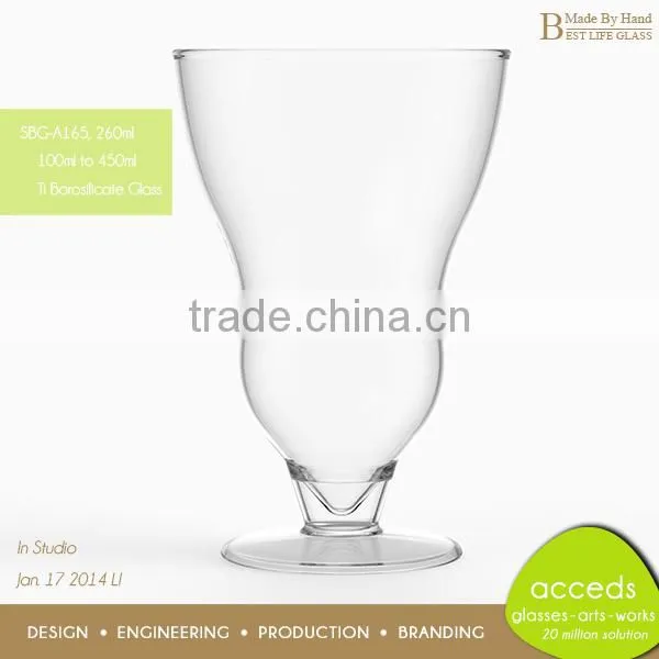 Custom Ti-Borosilicate Glass Novelty Mini Dessert Cup