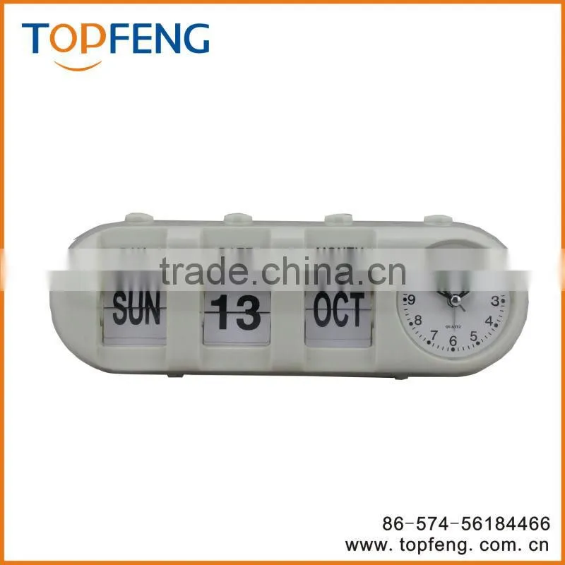 Flip-Date Retro Alarm Clock With Calendar/date table clock/table alarm clock