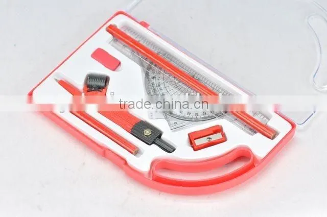 9PC STATIONERY SET in Portable Transparent Plastic Box STATIONERY