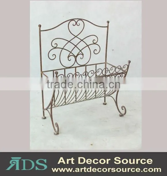 rustic metal wire wall mounted book rack