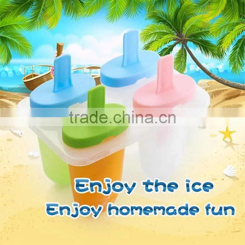 Wholesale Creative Homemade Custom Food Grade Plastic Ice Popsicle Mold, plastic ice cream molds