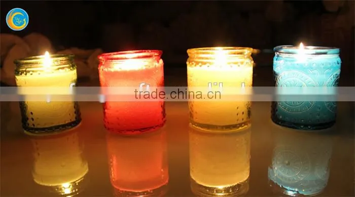 wax candle jar glass candle jar,color candle glass,tea light holder