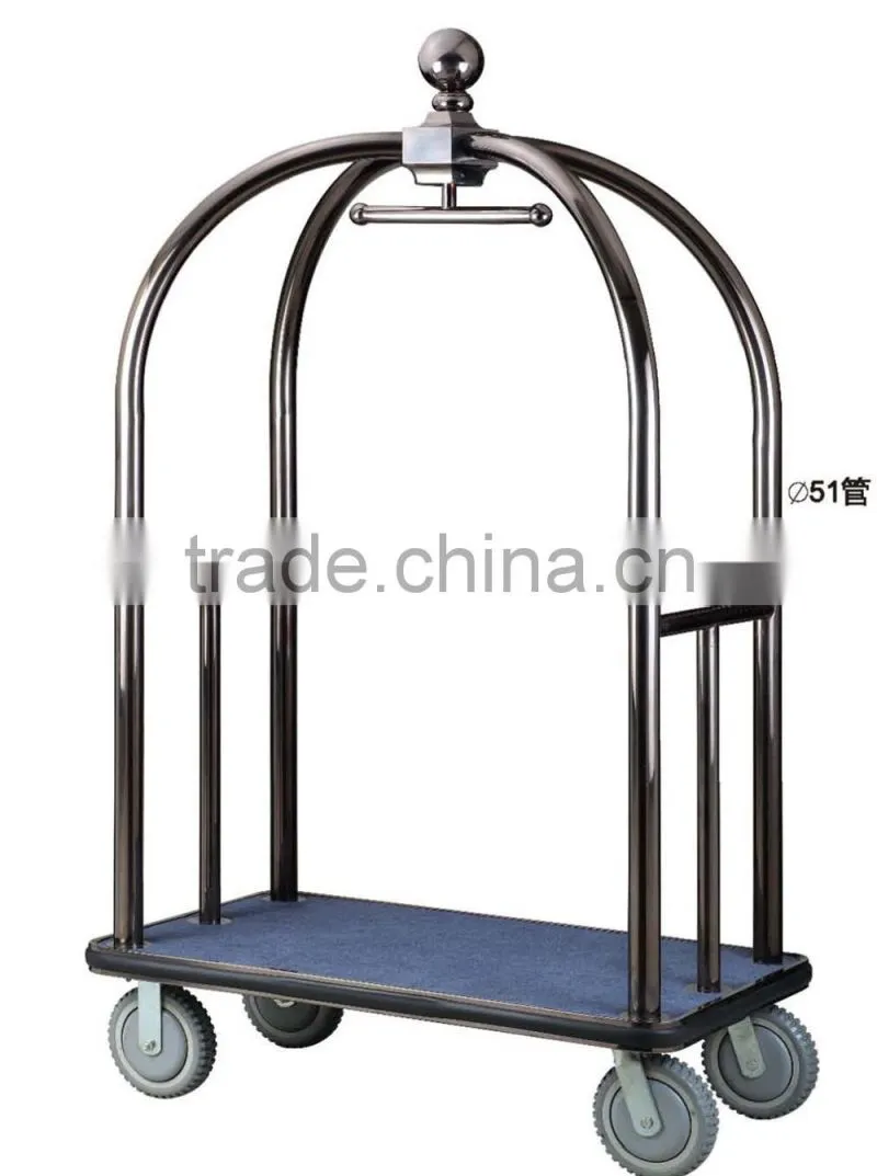Black color stainless steel luggage trolley D13-C