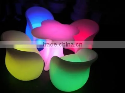New product high quality PE led light dinning chair sets / Bar led furniture light up leisure chairs sets