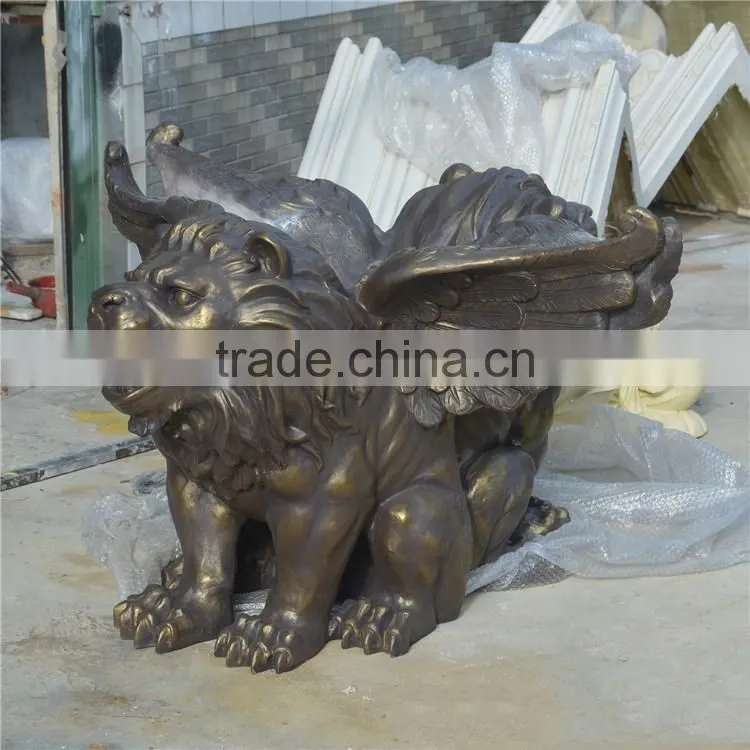 home garden resin craft fiberglass fly lion sculpture